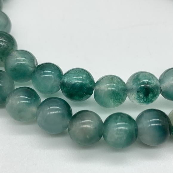16' Blue-Green Apatite Natural Stone  Beaded Necklace - Picture 4 of 7